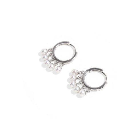 Pearl Drop Hoop Earrings - Elegant Design